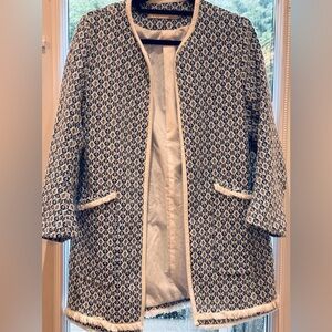 Zara blue and white blazer